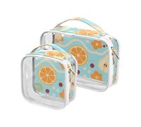 Trousse de toilette de voyage à suspendre avec texture florale - Approuvée par la TSA - Résistante à l'eau - Pour homme - Bleu et orange