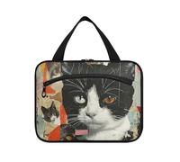 Trousse de toilette de voyage à suspendre en forme de chat avec crochet, trousse de maquillage pliable matelassée pour femmes, camping maleta para maquillaje L