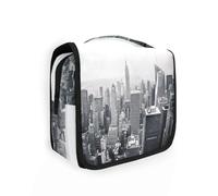 Trousse de toilette de voyage à suspendre New York City pour femmes, hommes, filles, noir et blanc, étanche, trousse de maquillage pour produits cosmétiques essentiels de voyage, multicolore, Trousse