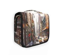 Trousse de toilette de voyage à suspendre New York pour femmes, hommes et filles, aquarelle imperméable pour maquillage cosmétique, sac de rangement pour essentiels de voyage, multicolore, Trousse de