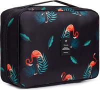 Trousse de toilette de voyage à suspendre Noir Flamingo, Trousse de toilette avec poignée, A0157