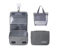 Trousse de toilette de voyage à suspendre - Organiseur de cosmétiques humides et secs de grande capacité | Comprend une pochette en maille gratuite | Compartiments transparents | Rangement portable