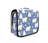 Trousse de toilette de voyage à suspendre - Ours du Nord - Fleur de neige - Trousse de maquillage - Organisateur de cosmétiques pour homme et femme