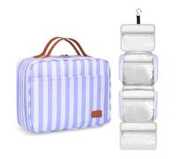 Trousse de toilette de voyage à suspendre pour femme, trousse de toilette portable pour essentiels de voyage, résistante à l'eau, grande trousse de maquillage de voyage avec crochet pour articles de