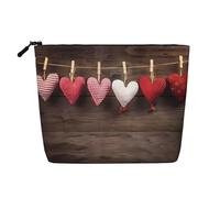 Trousse de toilette de voyage à une seule couche avec motif brindilles de verdure naturelle, convient pour les voyages d'affaires et un usage quotidien., Cœurs de Saint-Valentin, Taille unique
