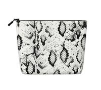 Trousse de toilette de voyage à une seule couche, idéale pour les voyages d'affaires et un usage quotidien., Peau de serpent noir et blanc, Taille unique