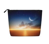 Trousse de toilette de voyage à une seule couche, idéale pour les voyages d'affaires et un usage quotidien., Ciel avec lune, Taille unique