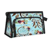 Trousse de toilette de voyage avec attrape-rêves pour femmes, hommes, filles, garçons, attrape-rêves, motif floral, ethnique, multifonctionnelle, trousse de maquillage, trousse de toilette,