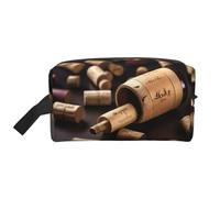 Trousse de toilette de voyage avec bouteille de vin et bouchon en liège pour homme, grande capacité, blanc, Taille unique