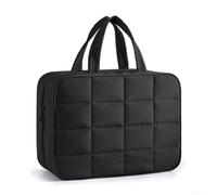 Trousse de toilette de voyage avec crochet de suspension, trousse de toilette suspendue avec compartiment à bijoux pour les voyages courts et les vacances prolongées (noir)