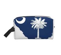 Trousse de toilette de voyage avec drapeau de la Caroline du Sud pour homme, grande capacité, trousse de maquillage pour femme, blanc, Taille unique