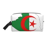 Trousse de toilette de voyage avec drapeau de l'Algérie pour homme, grande capacité, blanc, Taille unique