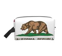 Trousse de toilette de voyage avec drapeau de l'État de Californie, grande capacité, trousse de toilette pour femme et homme, blanc, Taille unique