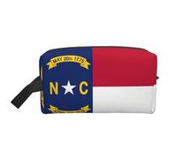 Trousse de toilette de voyage avec drapeau de l'État de la Caroline du Nord, grande capacité pour femme, trousse de toilette pour homme, blanc, Taille unique