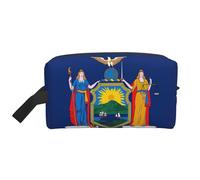 Trousse de toilette de voyage avec drapeau de l'État de New York, trousse de maquillage, trousse de toilette à suspendre pour femme et homme, gym quotidien