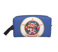 Trousse de toilette de voyage avec drapeau de l'État du Minnesota, trousse de maquillage, trousse de toilette à suspendre pour femme et homme, salle de sport quotidienne