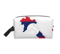 Trousse de toilette de voyage avec drapeau du Laos pour homme, grande capacité, blanc, Taille unique