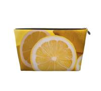 Trousse de toilette de voyage avec fermeture éclair dorée - Jaune citron, doré, Taille unique, Trousse de toilette