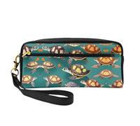 Trousse de toilette de voyage avec fermeture éclair pour de nombreux animaux Motif tortues de mer Idée cadeau, Noir , Taille unique, Trousse de maquillage