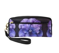 Trousse de toilette de voyage avec fermeture éclair pour femme - Motif fleur violette, Noir , Taille unique, Trousse de maquillage