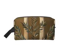 Trousse de toilette de voyage avec fermeture éclair pour femmes et filles - Grande capacité - Avec poignée - Motif roses noires et rouges, Construction antique avec branche d'olivier romaine et grec