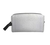 Trousse de toilette de voyage avec impression murale de briques blanches pour homme, grande capacité, blanc, Taille unique