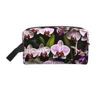 Trousse de toilette de voyage avec impression orchidées, grande capacité, trousse de toilette pour femme et homme, blanc, Taille unique