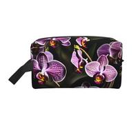 Trousse de toilette de voyage avec impression orchidées violettes pour femmes, trousse de toilette de voyage, grande capacité pour homme, blanc, Taille unique