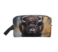 Trousse de toilette de voyage avec imprimé bison d'Amérique du Nord pour homme, grande capacité pour femme, blanc, Taille unique