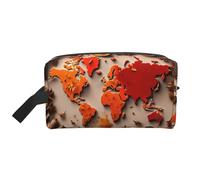 Trousse de toilette de voyage avec imprimé carte du monde - Trousse de maquillage pour homme et femme - Organiseur portable pour un usage quotidien, blanc, taille unique, blanc, Taille unique