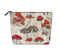 Trousse de toilette de voyage avec imprimé champignons rouges, Noir , Taille unique