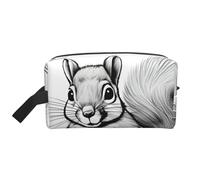 Trousse de toilette de voyage avec imprimé écureuil de dessin animé, grande capacité, trousse de toilette pour femme et homme, blanc, Taille unique