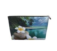 Trousse de toilette de voyage avec imprimé fleur tropicale et pierre zen - Organiseur de sac à main, organiseur de sac à main, sac de rangement intérieur avec sac à fermeture éclair, doré, Taille