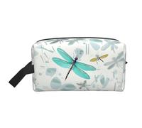 Trousse de toilette de voyage avec imprimé libellule verte, trousse de maquillage, trousse de toilette à suspendre pour femme et homme, gym quotidien