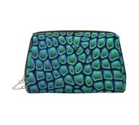 Trousse de toilette de voyage avec imprimé peau d'alligator pour femme, doré, One Size, Minimaliste