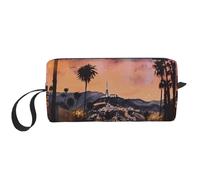 Trousse de toilette de voyage avec imprimé tournesol et fleurs sauvages, trousse de maquillage pour femme, organiseur avec poignée, fermeture éclair, The Old Hollywood, Taille unique, Trousse de