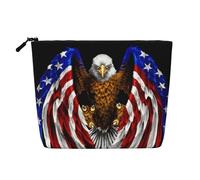 Trousse de toilette de voyage avec motif aigle patriotique des États-Unis, convient pour les voyages d'affaires et un usage quotidien.