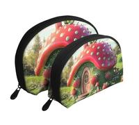 Trousse de toilette de voyage avec motif de fraises géantes en arrière-plan de la saison des récoltes, blanc, Taille unique