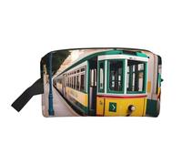 Trousse de toilette de voyage avec motif de tramway Lisbonne, accessoires de maquillage, blanc, Taille unique