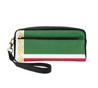 Trousse de toilette de voyage avec motif drapeau de la République tchétchène pour femme, pochette à fermeture éclair, idée cadeau, Noir , Taille unique, Trousse de maquillage