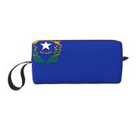 Trousse de toilette de voyage avec motif drapeau de l'État du Nevada, trousse à crayons, trousse de maquillage en toile, sacs à cosmétiques multi-usages avec fermeture éclair, blanc, One Size