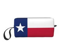 Trousse de toilette de voyage avec motif drapeau du Texas, trousse à crayons, trousse de maquillage en toile, sacs à cosmétiques multi-usages avec fermeture éclair, blanc, One Size