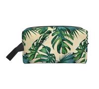 Trousse de toilette de voyage avec motif feuilles de bananier vertes, trousse de maquillage, trousse de toilette à suspendre pour femme et homme, gym quotidien