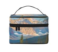 Trousse de toilette de voyage avec motif flamant rose sur la plage - Avec poignée - Pour voyage et usage quotidien, Parc National, Taille unique, Trousse de maquillage