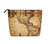 Trousse de toilette de voyage avec motif loups hurlant dans les aurores boréales du nord, convient pour les voyages d'affaires et un usage quotidien., Carte du monde simple, Taille unique