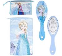 Trousse de Toilette de Voyage avec Peigne, Serviette et Sac La Reine des Neiges - Trousse de Toilette pour Voyage ou école, Bleu, Trousse de Toilette Transparente avec Fermeture éclair