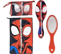 Trousse de Toilette de Voyage avec Peigne, Serviette et Sac Spidey - Trousse de Toilette Spidey pour Voyage ou école, Rouge, Trousse de Toilette Transparente avec Fermeture éclair