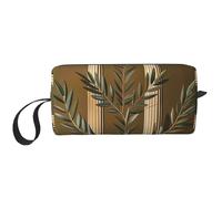 Trousse de toilette de voyage avec poignée et fermeture éclair - Motif roses rouges et noires, Construction antique avec branche d'olivier romaine et grec, Taille unique, Trousse de maquillage