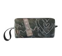 Trousse de toilette de voyage avec poignée, fermeture éclair et motif écailles de sirène pour femme, Love Rock, Taille unique, Trousse de maquillage