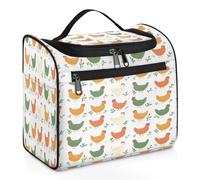 Trousse de toilette de voyage avec poules mignonnes pour femmes, hommes, enfants, filles, garçons, grande trousse de maquillage à suspendre - 11,2 l, couleur, Big, Organiseur de sac